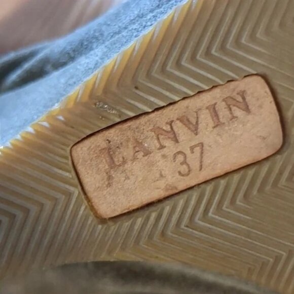 Lanvin Paris grey suede ballet wedge pumps size 37 - Picture 8 of 9